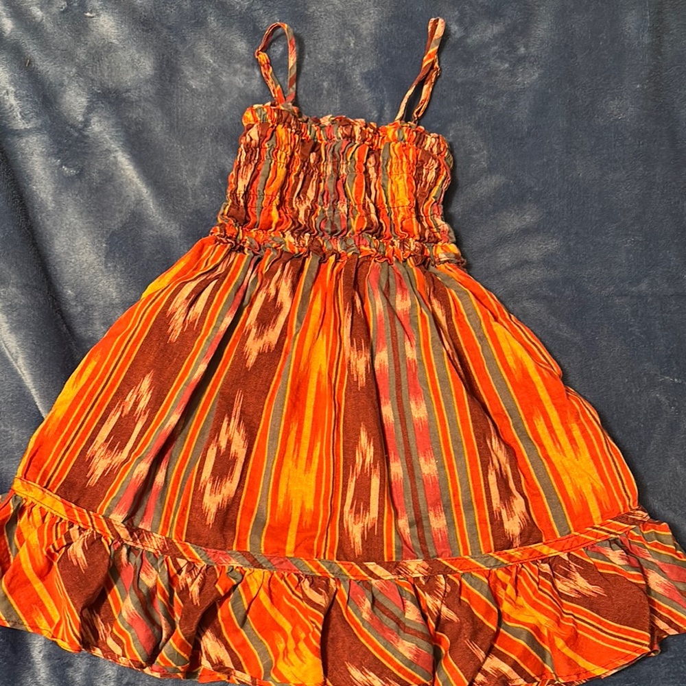 Ralph Lauren Orange and Brown 
Striped Girls Dress 2T